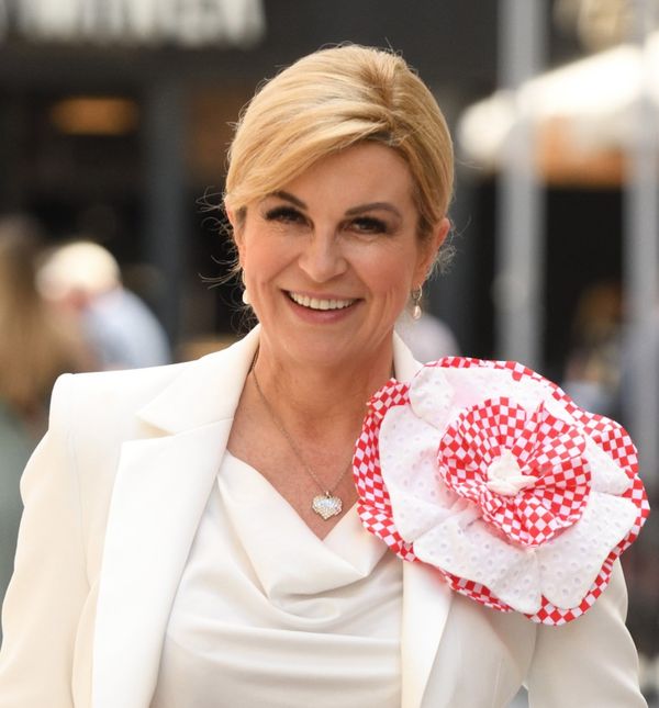 Kolinda Grabar Kitarović u kockastoj kombinaciji