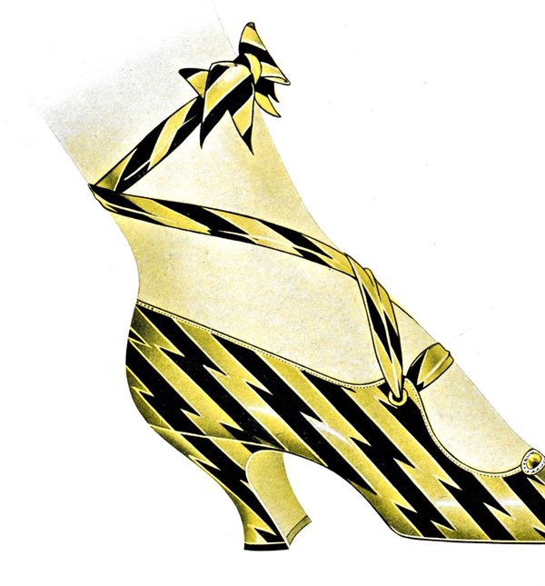 Skica cipele s početka 20. stoljeća