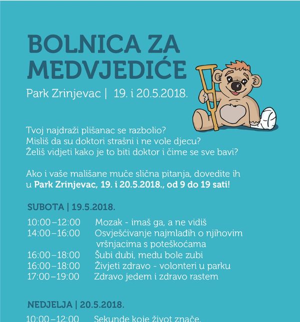 Raspored radionica 'Bolnice za medvjediće'