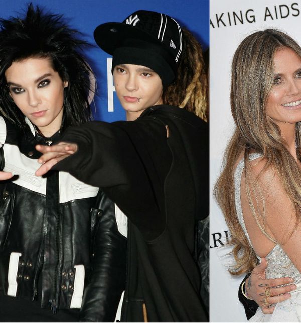 Tom Kaulitz (s bratom blizancem Billom Kaulitzem) nekad i sad (s djevojkom Heidi Klum)