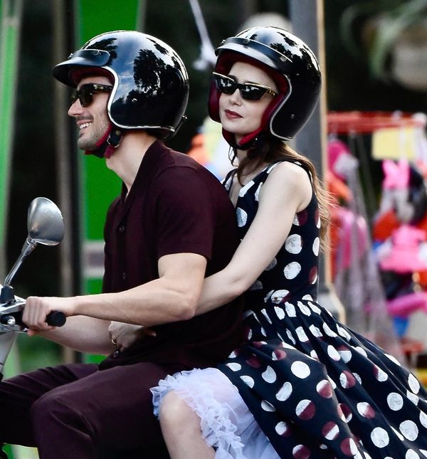 Lily Collins i Eugenio Franceschini na setu serije u Rimu