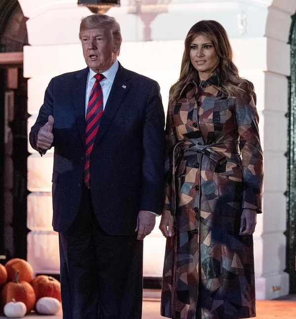 Melania Trump u kožnatom kaputu s patchwork uzorkom