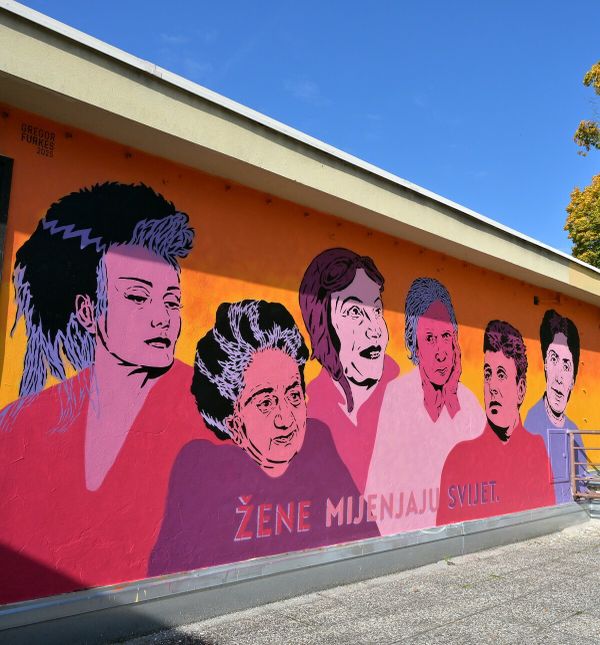 Mural Žene mijenjaju svijet na zagrebačkom Ribnjaku