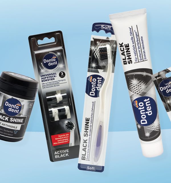 dm-ova inovativna linija za njegu zubi Dontodent Black Shine