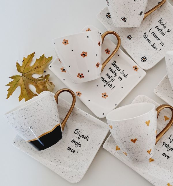 Hrvatski brend Pola srca ima prekrasne šalice i tanjuriće s toplim i inspirativnim natpisima