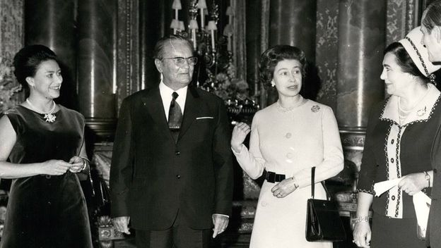Princeza Margaret, Josip Broz Tito, kraljica Elizabeta, Jovanka Broz i princ Philip