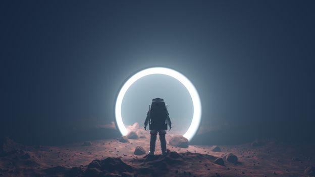 Astronaut na nepoznatom planetu, ilustracija