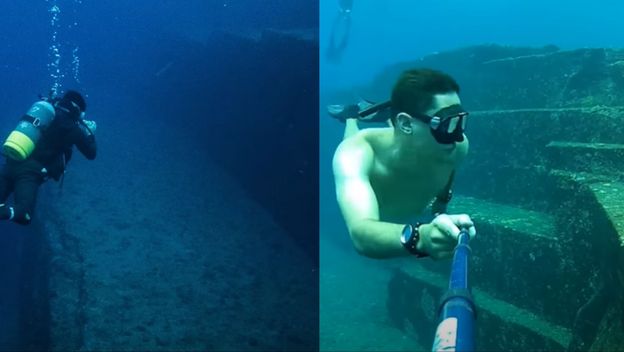 Spomenik Yonaguni na otoku u Japanu