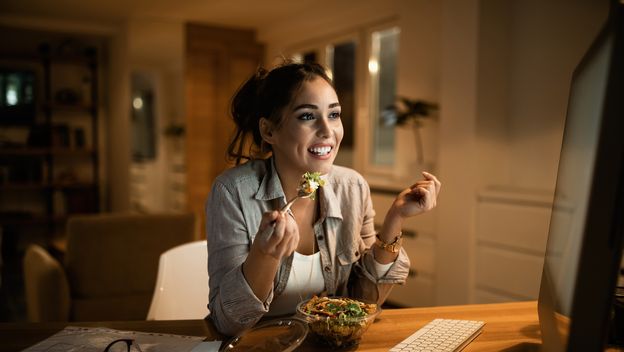 Žena jede, ilustracija