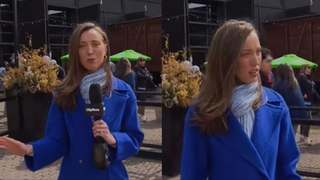 Novinarka Michelle Mackey pri javljanju uživo i reakcija na neumjesan komentar