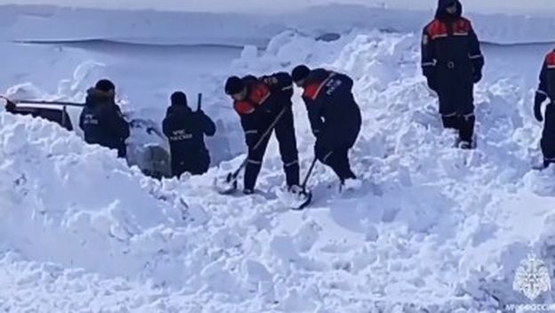 Snježni nanosi u Zabajkalskom kraju u Rusiji