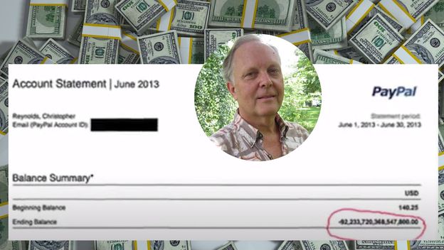 Chris Reynolds i njegov izvještaj s paypala s 92 kvadrilijuna dolara