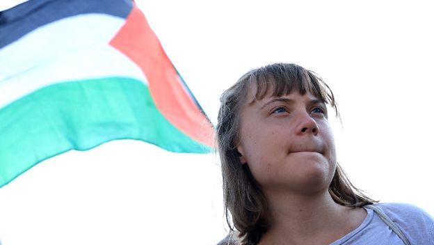 Greta Thunberg i palestinska zastava