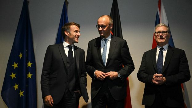 Emanuel Macron, Friedric Merz i Keir Starmer
