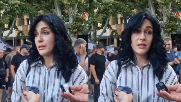 Vranjaka pri davanju izjave za medije