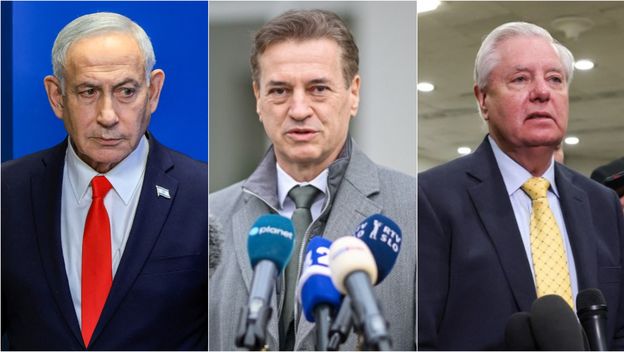 Benjamin Netanyahu, Robert Golob i Lindsey Graham