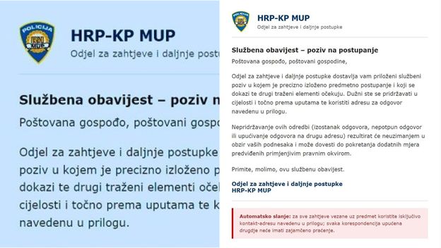 Lažna poruka MUP-a