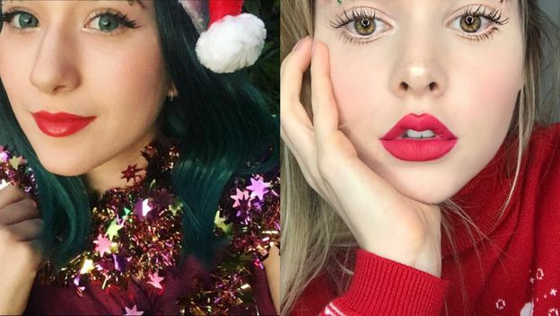 Djevojke s neobičnim božićnim obrvama