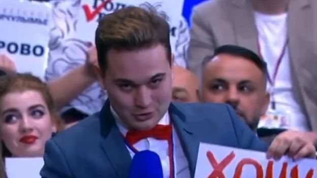 Prosidba tijekom Putinova govora, screenshot