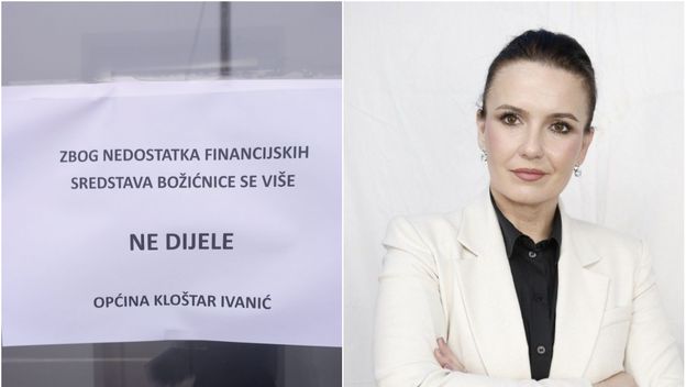 Obavijest na zgradi Općine, Jasenka Haleuš