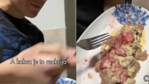 Brat usred probavanja sestrinog kolača