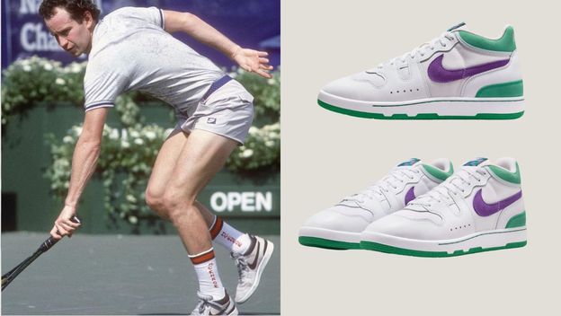 Tenisač John McEnroe dok nastupa n wimbledonu i tenisice nike mack attack wimbledon