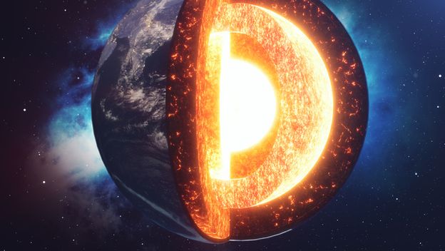 Presjek Zemljine unutrašnjosti, ilustracija