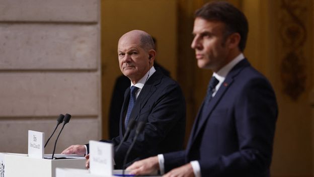 Olaf Scholz i Emanuel Macron