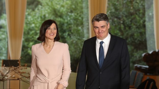 Sanja Musić Milanović i Zoran Milanović na inauguraciji 2020.