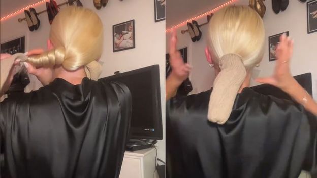 Kovrčanje kose s čarapom