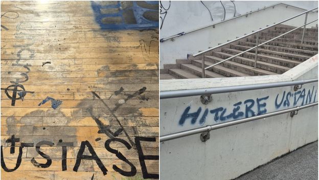 Grafiti objavljeni na Facebook stranici Vijeća Mjesnog odbora Savski gaj