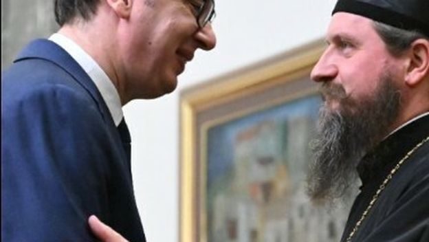 Aleksandar Vučić i episkop Sergije