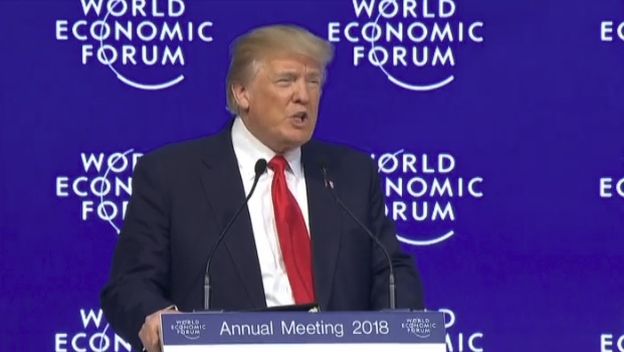 Donald Trump u Davosu (Foto: screenshot/Reuters)