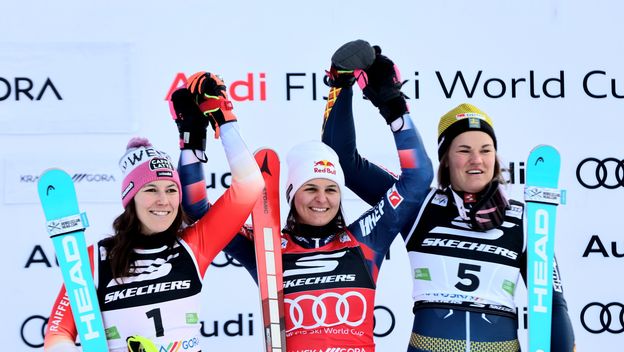 Wendy Holdener, Zrinka Ljutić i Melanie Meillard