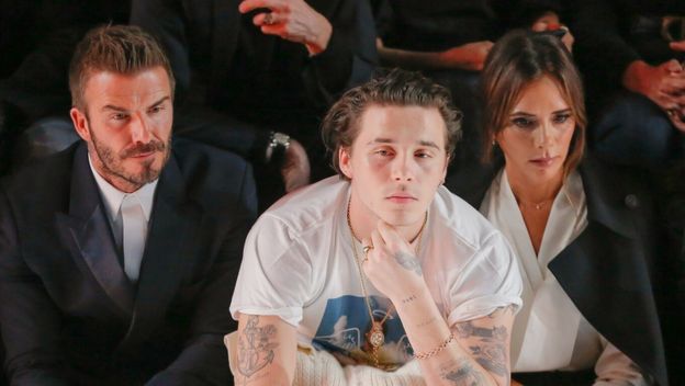 David, Brooklyn i Victoria Beckham
