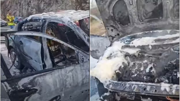 Izgorio automobil na D1