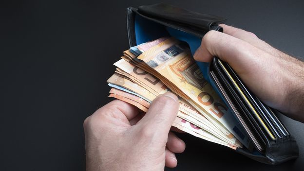 Euri u novčaniku, ilustracija