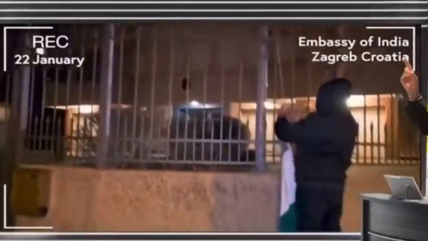 Snimka incidenta u indijskom veleposlanstvu u Zagrebu