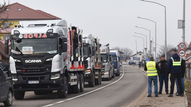 Granični prijelaz Bosanski Brod, prosvjed vozača - 1