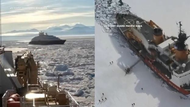 Spašavanje kruzera zarobljenog u ledu