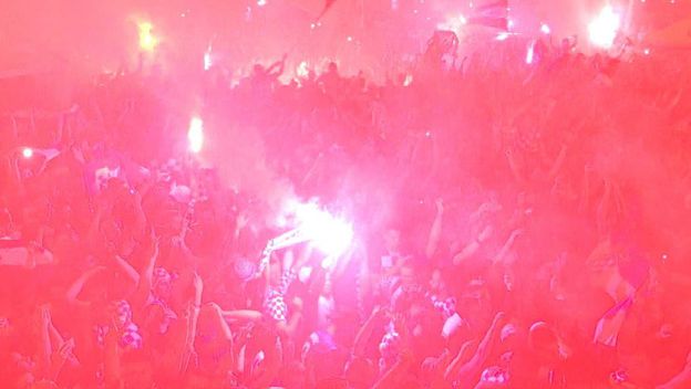 Erupcija slavlja nakon Rakitićeva jedanaesterca za prolaz u polufinale SP-a u Rusiji (Foto: Dnevnik.hr)
