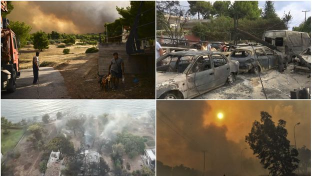 Katastrofalni požari pogodili okolicu Atene (Foto: Reuters screenshot, AFP)