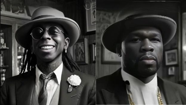 Reperi 50 Cent i Lil Wayne u verziji iz 50-ih