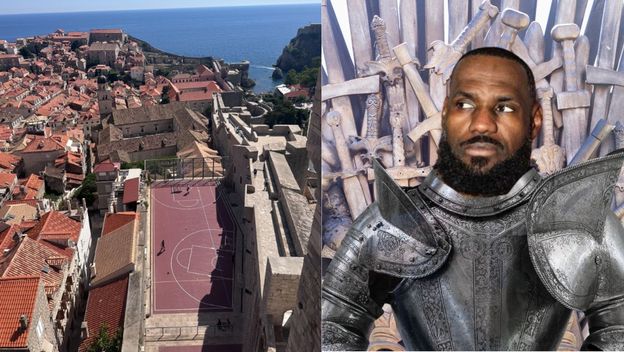 Košarkaško igralište u Dubrovniku i LeBron James kao vitez