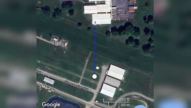 Pogled na udaljenost pucača od mjesta Trumpove pozornice na Google kartama