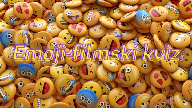 Razni emotikoni i natpis Emoji-filmski kviz