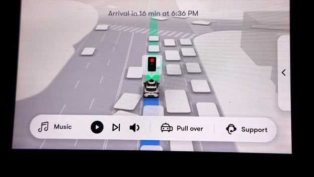 Ekran u Waymovom automobilu
