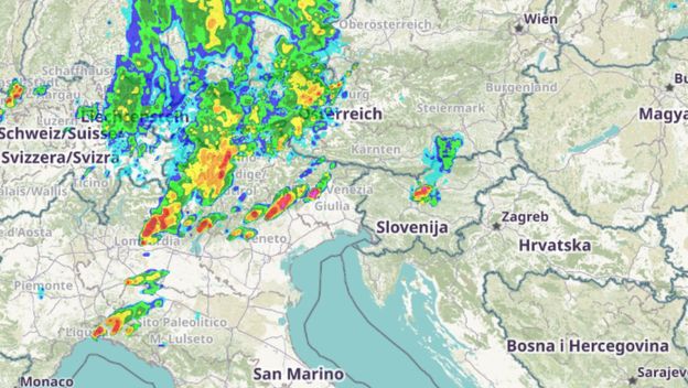 Nevrijeme iznad Italije i Slovenije