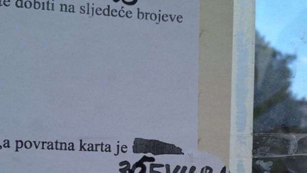 Natpis na autobusnoj stanici