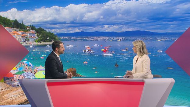 Tonči Glavina i Sabina Tandara Knezović, reporterka Dnevnika Nove TV